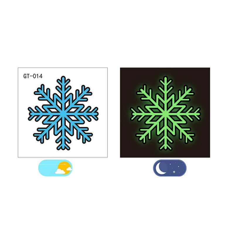 VOSS Children's Cross-border Face Snowflake Sticker Sticker 2021 Sticker  Christmas Luminous Waterproof Luminous Wall Sticker 