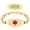 PVD Gold/TP Red, variant on Medical Alert ID Bracelets for Women, Custom Engraved Premium Shine Design, Comfortable Wear, 4-Lines, 6 to 8.5" Personalized Emergency ID Chain with White Caduceus / 7.5"