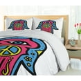 thumbnail image 5 of Ambesonne Hamsa Duvet Cover Sets, Hippie Boho Hand, 2-Queen, Pink Blue Yellow, 5 of 6