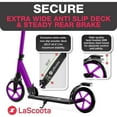 thumbnail image 6 of LaScoota Kick Scooter for Adults & Teens. Perfect for Ages 8-14. Lightweight Foldable Adult Scooter with Large Sturdy Wheels 220lbs (Teen, Purple), 6 of 9