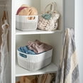 thumbnail image 3 of Simplify 4 Pack 2-Tone Decorative Medium Storage Basket Plastic in Heather Grey, 3 of 7