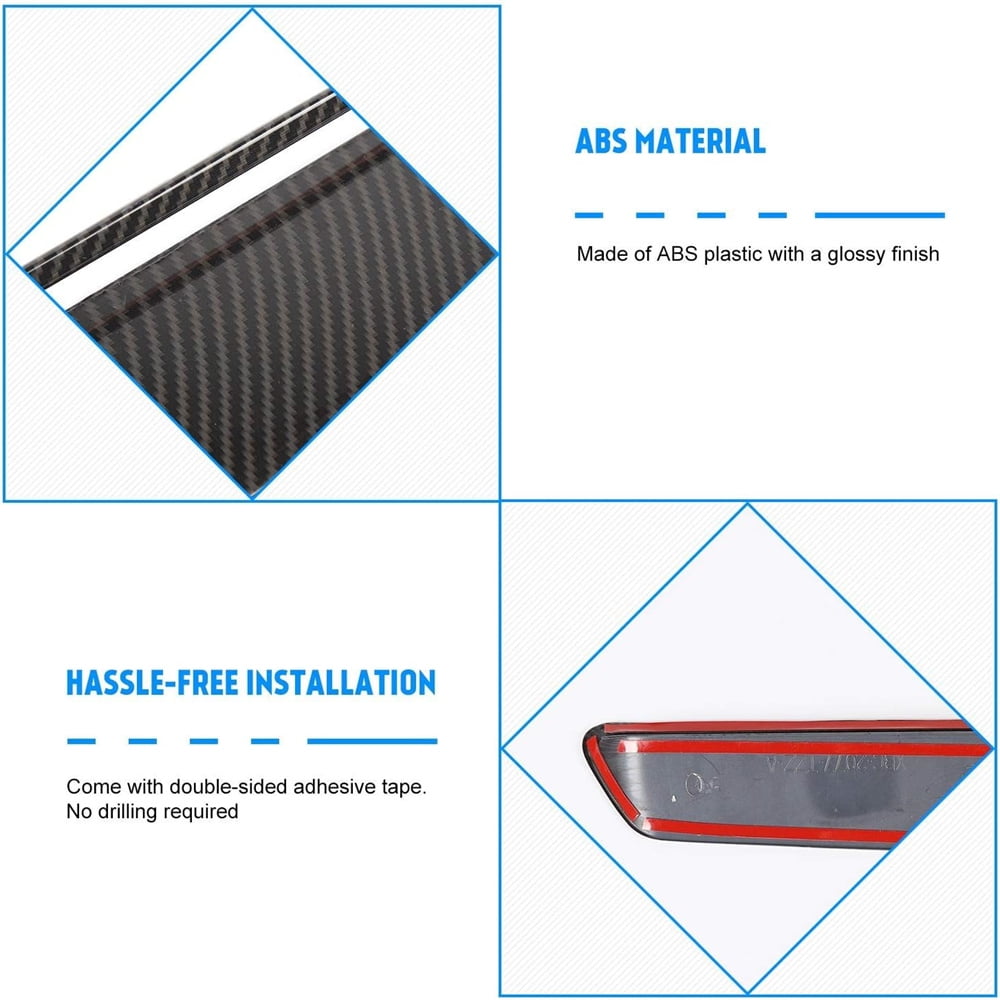 Zyutaosan Carbon Fiber Look Engine Hood Air Vent Intlet Cover Trim For Dodge Challenger 2015-2022