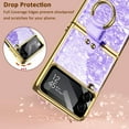 thumbnail image 3 of Compatible Purple Case for Samsung Galaxy Z Flip 4 Case with Ring,360° All-Inclusive Protection Camera Lens Screen Protector Slim Thin Bumper Phone Case for Samsung Z Flip 4 5G Case Cover Shell, 3 of 7