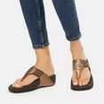 thumbnail image 6 of FitFlop Walkstar Women's Leather Toe Post Sandal in Bronze Size 10, 6 of 7