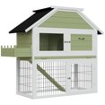 thumbnail image 1 of PawHut 48.5" Wooden Rabbit Hutch Pet Playpen Bunny House Enclosure with Plant Box, Slide-out Tray, Ramp, for Rabbits and Small Animals, Green, 1 of 10