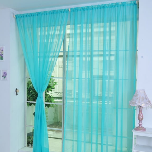 One Panel Sheer Window Panel Colorful Backdrop Bright Curtains for Playroom, Nurseries, Bedroom,39"x78"