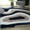 thumbnail image 3 of MDA Home Mateos Shag Abstract White/Tan/Navy Polyester Area Rug - 7' Round, 3 of 5