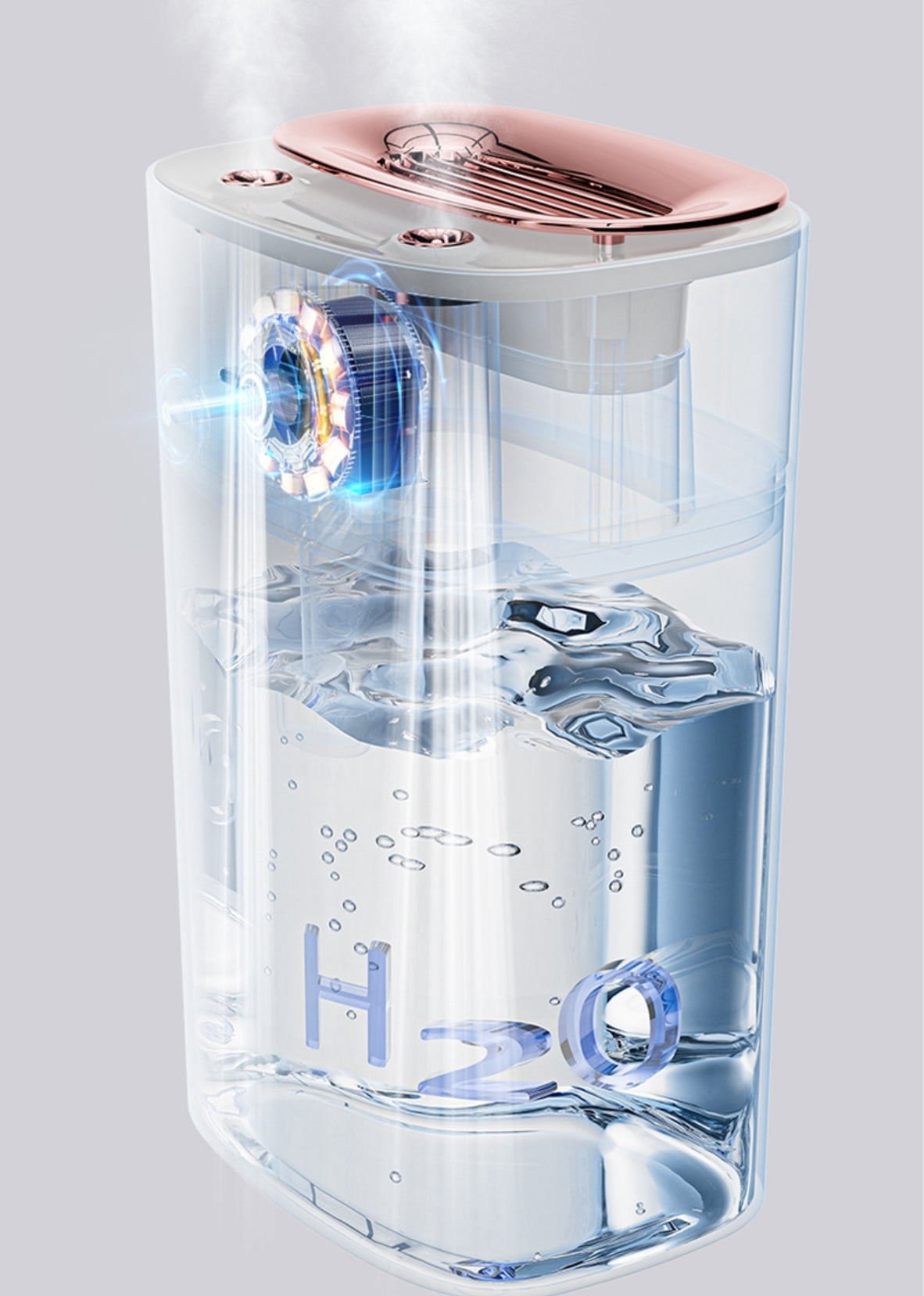 Portable Mini Humidifier, 1300ml Small Cool Mist Humidifier, USB Personal Desktop Humidifier for Baby Bedroom Travel Office Home, Auto Shut-Off, 2 Mist Modes, Super Quiet, White