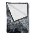 thumbnail image 2 of Landscape Soft Flannel Fleece Throw Blanket, 3D Graphic Fantasy Land at Night Cloudy Sky Moon Trees Water Reflection, Cozy Plush for Indoor and Outdoor Use, 50" x 60", Black White Grey, by Ambesonne, 2 of 5