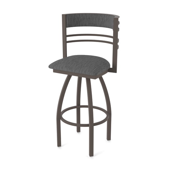 860 Hunter 36" Swivel Bar Stool with Bronze Finish and Graph Coal Seat and Back