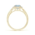 thumbnail image 2 of ANGARA Natural Round 1.12 ct Aquamarine Halo Ring with Criss Cross Shank in 14K Yellow Gold for Women (Size-7mm) | March Birthstone, Anniversary, Jewelry Gift for Women | Natural Aquamarine Ring, 2 of 9