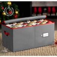 thumbnail image 2 of Ornament Storage Box 4-Inch, With Zippered Closure - Protect & Keeps Safe Up To 54 Holiday Ornaments & Xmas Decorations Accessories, Durable Nonwoven Ornament Storage Container & Two Handles, 2 of 7