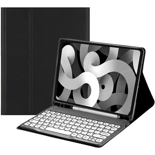 iPad 10ª Generación 2022 Funda con Teclado de 10.9" Linda Tecla Redonda Teclado de Color Inalámbrico Teclado BT Desmontable Cubierta para iPad 10 10.9 Pulgadas