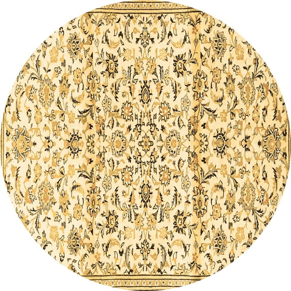 Ahgly Company Indoor Round Persian Brown Traditional Area Rugs, 3' Round