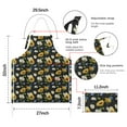 thumbnail image 7 of Black Multicolor Flower Sunflower Pattern Apron-Garden Aprons for Women with Pockets-Cotton Linen Waterproof Kitchen Cooking Gardening Aprons Adjustable for Kitchen,Cooking,BBQ and Salon 33x27 Inch, 7 of 7