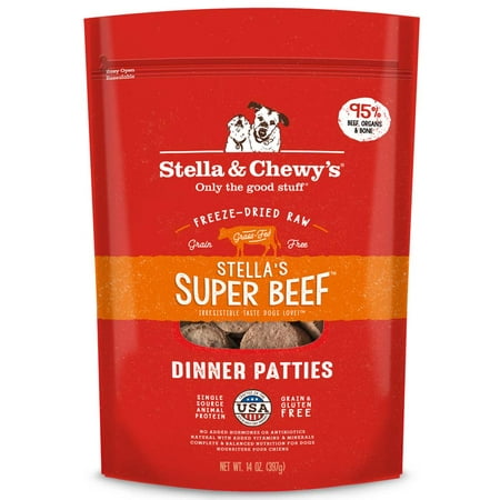 Stella & Chewy's Super Beef Dinner Patties Grain-Free Freeze-Dried Dry Dog Food, 25 oz