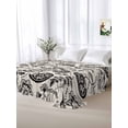 thumbnail image 5 of Black Spring Floral Queen Size Flat Sheet, Wrinkleproof & Fadeproof Cooling Flat Bed Sheet Only, Summer Botanical Farmhouse Vintage Breathable Soft Bedding Top Sheets 90 x 102 Inches, 5 of 8