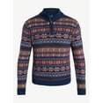 thumbnail image 5 of George Men's and Big Men's Fair Isle Quarter Zip Sweater with Long Sleeves, Midweight, Sizes XS-3XL, 5 of 5