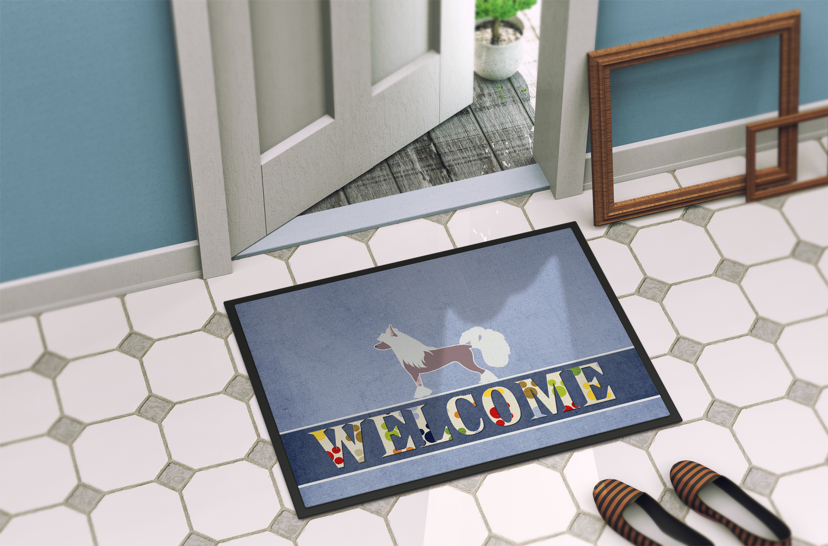 Chinese Crested Welcome Door Mat Walmart Com Walmart Com