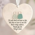 thumbnail image 7 of YiJuHui 1pcs Handmade Sea Glass Heart Friendship Ornament Keepsake Gift for Sister Best Friend Christmas Tree Hanging Decor A, 7 of 7