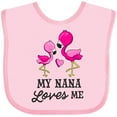 thumbnail image 3 of Inktastic My Nana Loves me with Two Flamingos Boys or Girls Baby Bib, 3 of 4