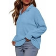 thumbnail image 3 of PRETTYGARDEN Women's Fall Quarter Zip Pullover Sweaters Dressy Casual Long Sleeve V Neck Collared Knit Jumper Tops, 3 of 7