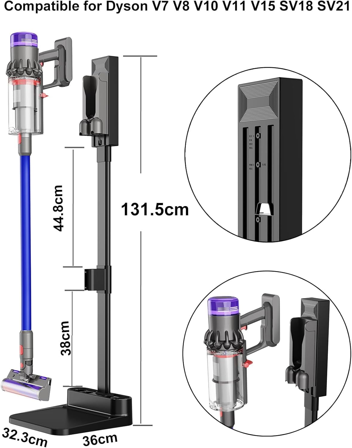 Vacuum Stand Storage Dock Dockings Station Compatible for  V7 V8 V10 V11 V12 V15 SV18 SV21, Storage Bracket Stand Compatible for  Vacuum Cleaner thumbnail 4