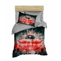 RED FERRARI Car Bedding for Boys, Racing Car Duvet Cover for Teens and Adults, Bed Covers, Car Theme Bedroom Decor