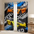 thumbnail image 2 of Homewish Sports Car Black Out Curtains,Speed Racing Game Curtains Pack of 2 (42x63 Each),Yellow Blue Gray Bedroom Curtains Forboys Teens,Super Cozy Room Decor, 2 of 6