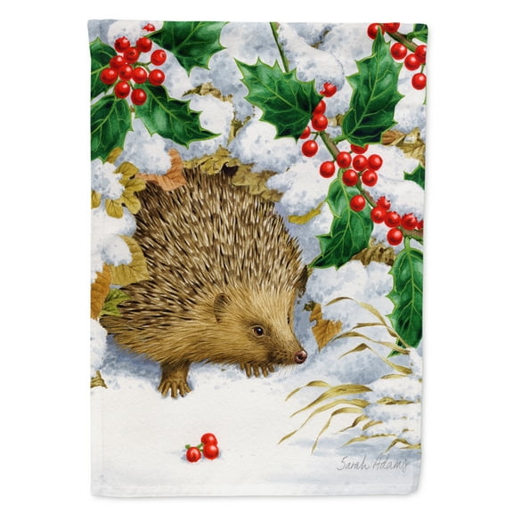 Carolines Treasures ASA2030GF Hedgehog and Holly Flag Garden Size  Small multicolor