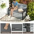 thumbnail image 2 of Gymax Banc de Rangement pour Patio en Osier Causeuse avec Rangement Intégré et Long Coussin de Siège Extérieur Gris, 2 of 6