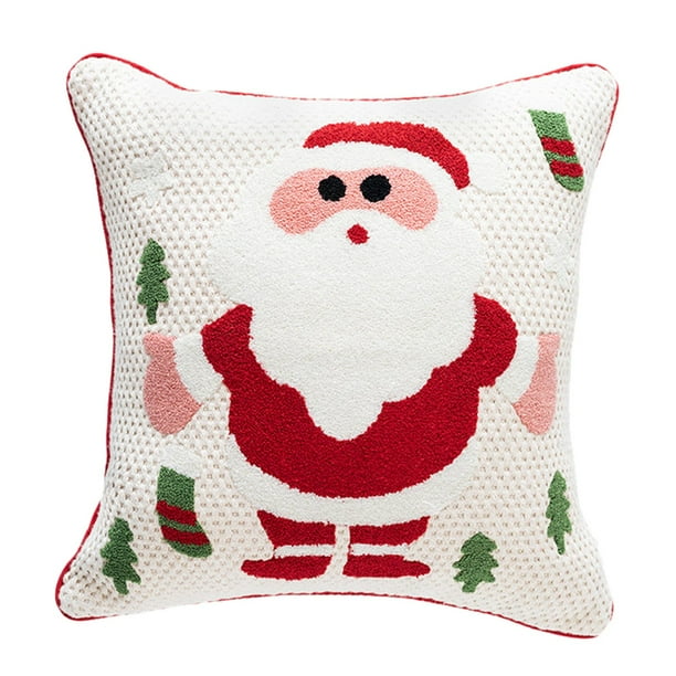 Funda de cojín navideña, funda de almohada, fundas de cojines de 18 x 18, funda de almohada navideña Papá Noel