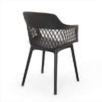 Outdoor Leisure Chair Set of 2, Mixed Plastic Material Household Seats for Patio Garden, Black