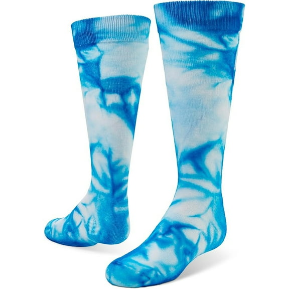Sof Sole All Sport Over-The-Calf Team Athletic Performance Socks, Neon Blue Tie Dye, Small 13-14Y, 2 Pair
