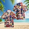 thumbnail image 2 of Netecom 4th of July Cat Hawaiian Shirt for Men, Patriotic Style, Button Down Summer Beach Short Sleeve, S-5XL, 2 of 6