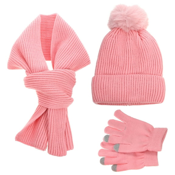 Hat Scarf Set Women's Warm Gloves Has Womens Hats Winter Mittens Touch Screen Miss