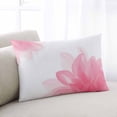 thumbnail image 2 of Pink Flower Throw Pillow Cover 20 x 30 Inch Decorative Pillow Cover Boho Modern Floral Abstract Ombre Leaf White Lumbar Pillowcase Seasonal Rectangle Cushion Case for Couch Sofa Bed Living Room, 2 of 7