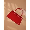 thumbnail image 7 of RUMANLAND Women's Red Patent Leather Evening Bag, Top Handle Clutch Purse with Glossy Finish and Elegant Structured Design, 7 of 7
