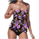 thumbnail image 2 of Karight Strapless Tankini Swimsuits for Women Tummy Control 2 Piece Bathing Suits Bandeau Blouson Swim Top with Bikini Bottom, 2 of 4