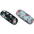 thumbnail image 1 of 2 piezas de estuches para anteojos Estuche rígido para anteojos para mujer Estuche para anteojos retro portátil de tela floral (azul, negro) kaili Sencillez, 1 of 5