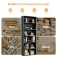 thumbnail image 4 of 6 Tier Bookcase,63 Inch Tall Bookshelf Storage Wall Shelf Organizer Display StandBook Shelf, Corner Storage Organizer, Black, 4 of 8