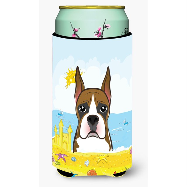 ""Caroline'S Treasures Bb2091Tbc """"Boxer Summer Beach"""" Tall Boy Hugger Koozie Multicolor""