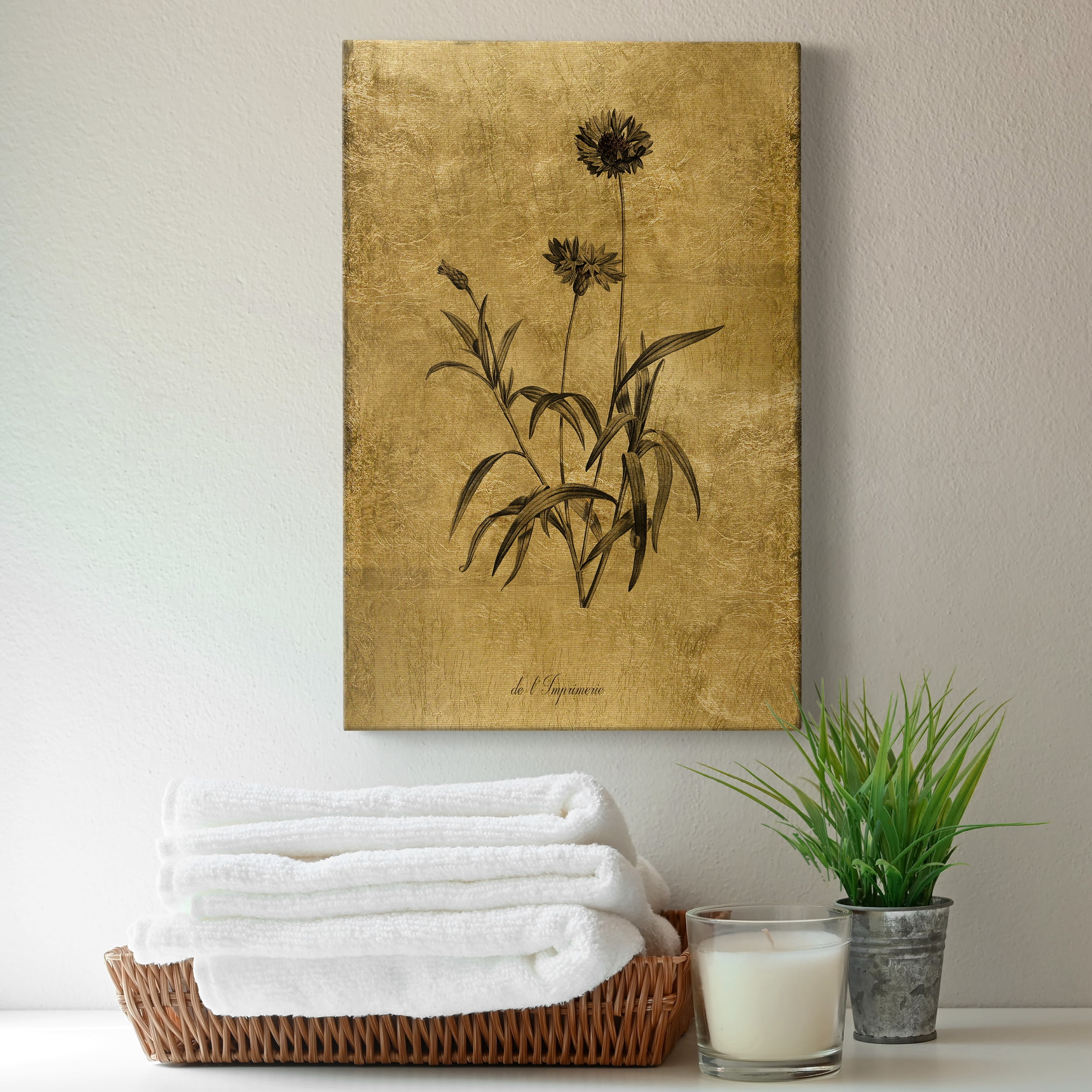 Gold Sketch Botanical I Premium Gallery Wrapped Canvas - Ready to Hang - 8 x 12