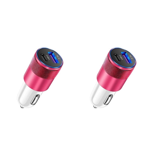 Adaptador de carga de coche Speravity de aleación de aluminio USB PD 3.1A 2piezas Rosa blanca