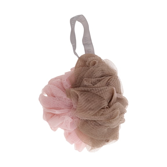 Unique Bargains 1pc Bath Shower Loofah Sponge for Bathing and Cleaning Pink, Brown
