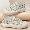thumbnail image 4 of XIMIN Women's Printed Wide Toe Box Shoes New Soft-Soled Lightweight Casual Canvas lace-up Breathable One-Pedal Cloth Shoes Fashion Sneakers, 4 of 7