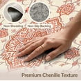thumbnail image 6 of ODIKA 8'x10' Washable Area Rug Non-Shedding, Easy Care, Peach Boho Medallion With Vintage Floral Scroll And Bordered Trellis for King Size Bedroom Under Bed, Master Suite, 6 of 7