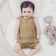 thumbnail image 2 of Sngxgn Toddler Baby Boy Fall Outfit Sweatshirt Tops with Elastic Waist Pants Cute Clothes(Coffee,100), 2 of 9