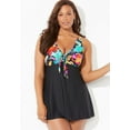 thumbnail image 4 of Swimsuits for All Women's Tie Front V-Neck Swimdress, 4 of 5