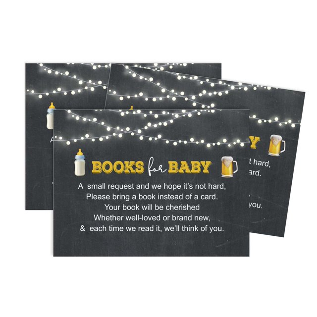 Inkdotpot Cartes de Demande de Livre pour Baby Shower Neutre Invitations Inserts Jeux